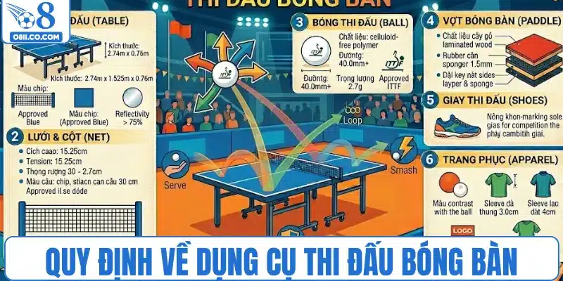 Quy định về dụng cụ thi đấu bóng bàn
